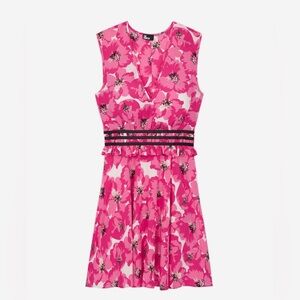 NWT The Kooples Pink Floral Silk Mini Dress Small